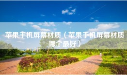 苹果手机屏幕材质（苹果手机屏幕材质哪个最好）