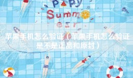 苹果手机怎么验证（苹果手机怎么验证是不是正品和原封）