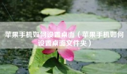 苹果手机如何设置桌面（苹果手机如何设置桌面文件夹）