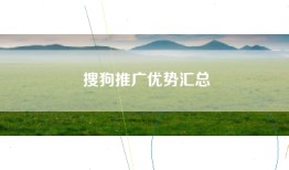 搜狗推广优势汇总