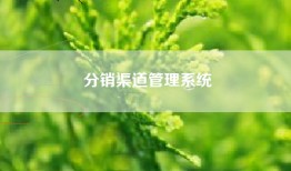 分销渠道管理系统