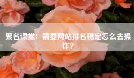 聚名课堂：需要网站排名稳定怎么去操作？