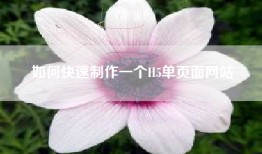 如何快速制作一个H5单页面网站