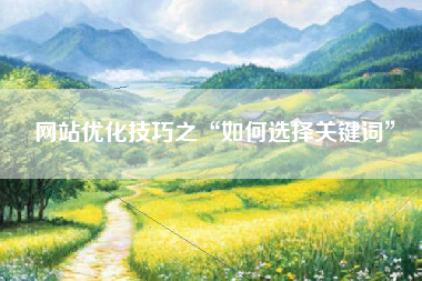 网站优化技巧之“如何选择关键词”