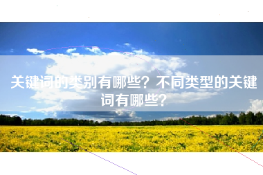 关键词的类别有哪些？不同类型的关键词有哪些？