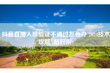 抖音直播人脸验证不通过怎么办 2024技术攻略!(超好用)